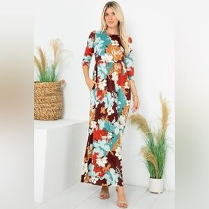 P & Rose Floral Knot Dress Fall SOLD